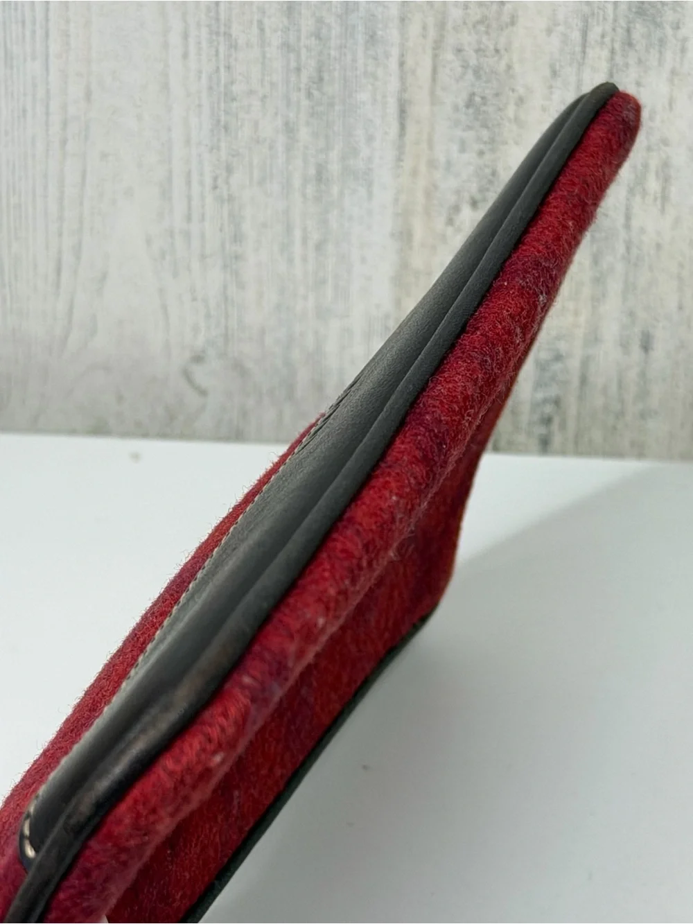 Coach Red and Brown Signature Zip Wristlet